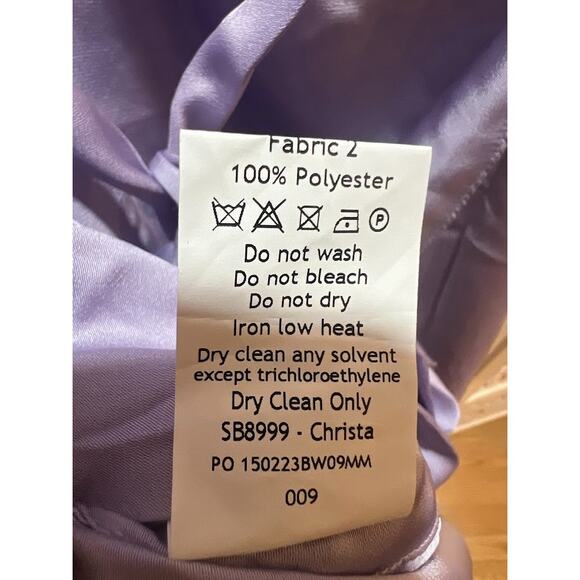 House of CB Christa Embroidered Lavender Mini Dress Size L+ Large + - Picture 9 of 10